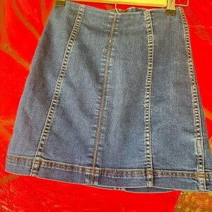 True Religion Dark Blue Paneled Denim A-Line Skirt- size 0